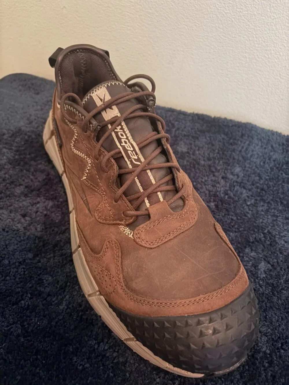 REEBOK MENS ZIG KINETICA EDGE ll WORK WP TRAIL BOOTS RB3020 BROWN